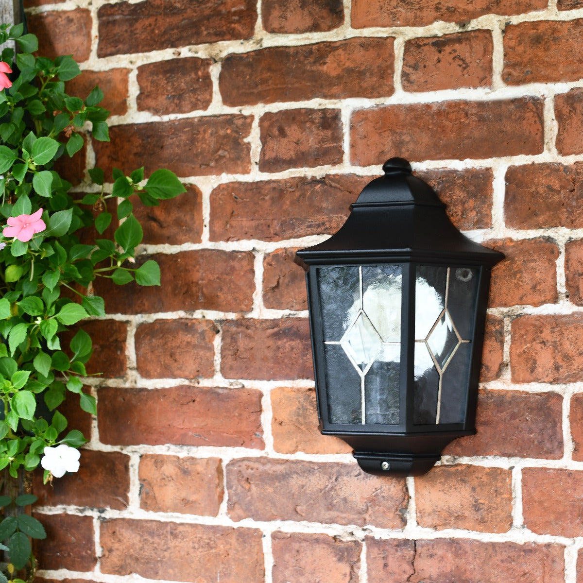 Traditional Flush Wall Mounted Victorian Lantern In Black