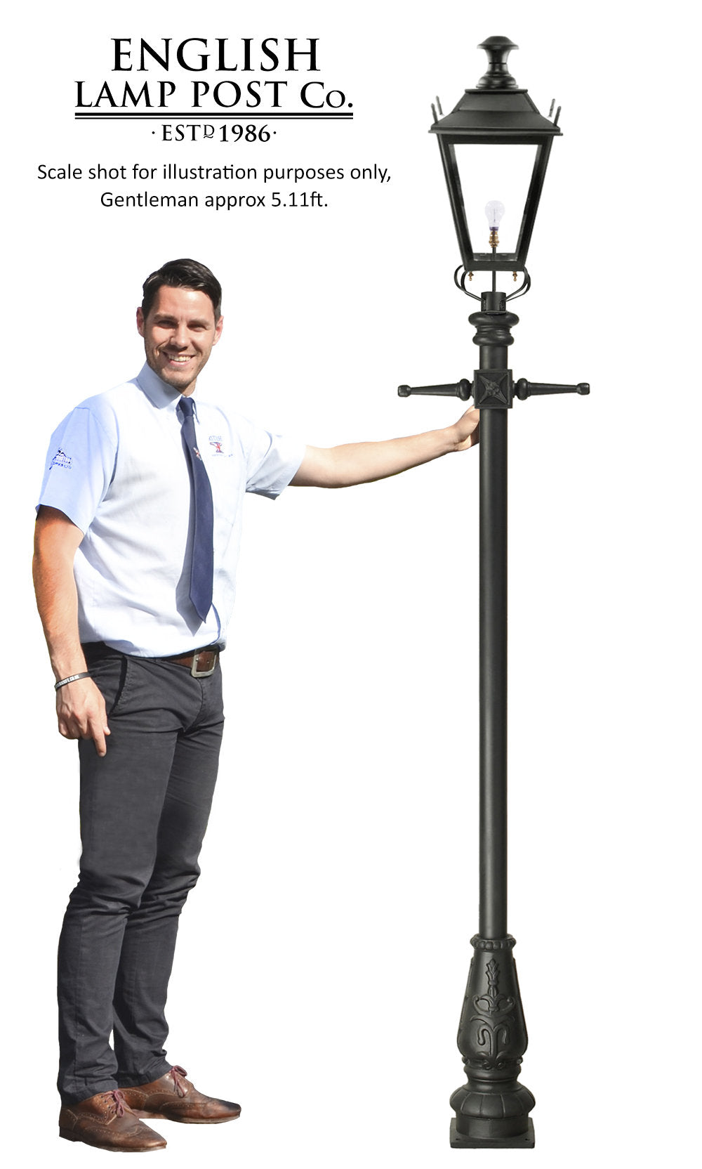 traditional garden lamp post in black scale shot