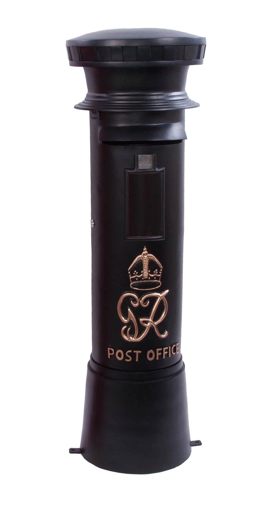 Traditional GR Pillar Post Box - Black