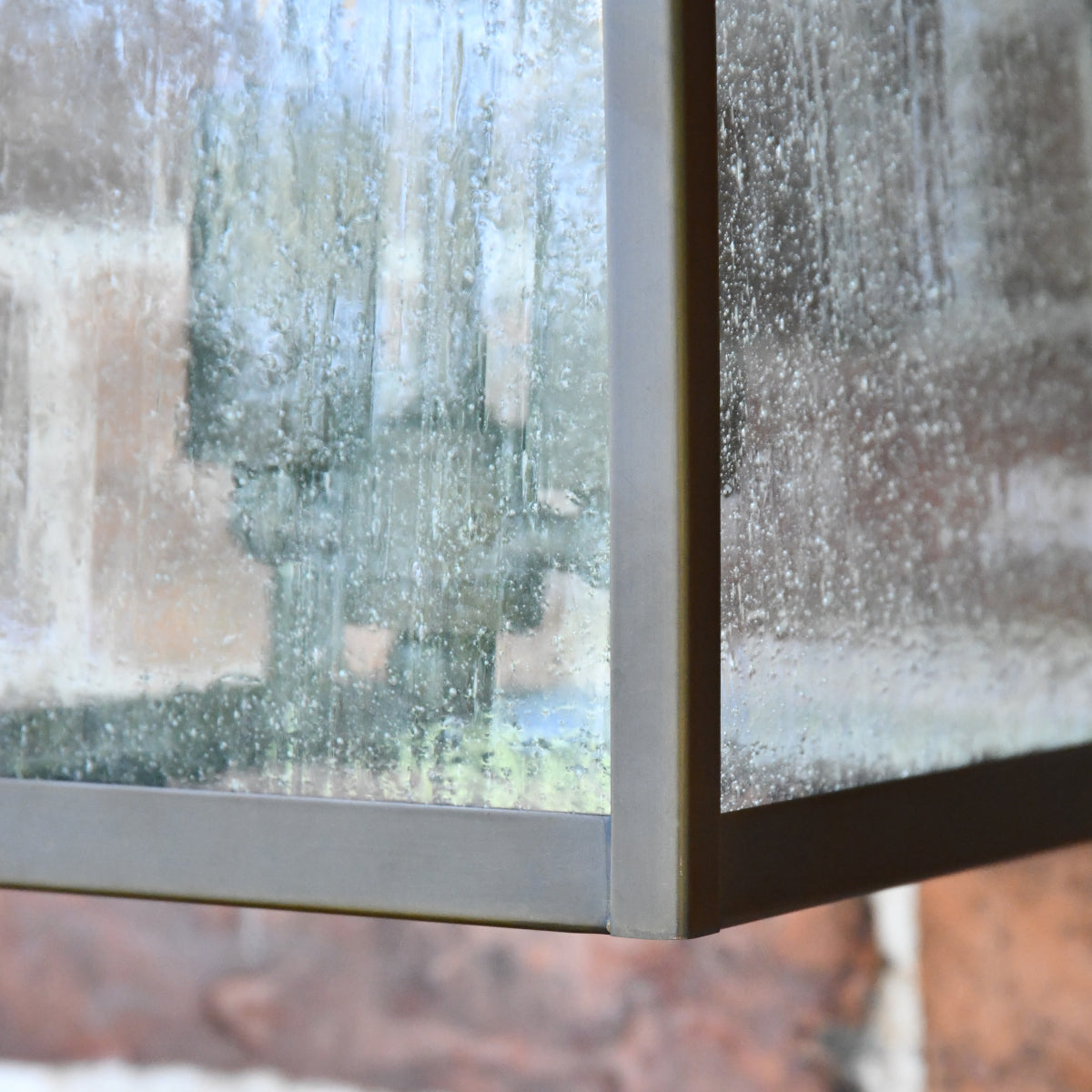 Magnified view of the seeded glass panes