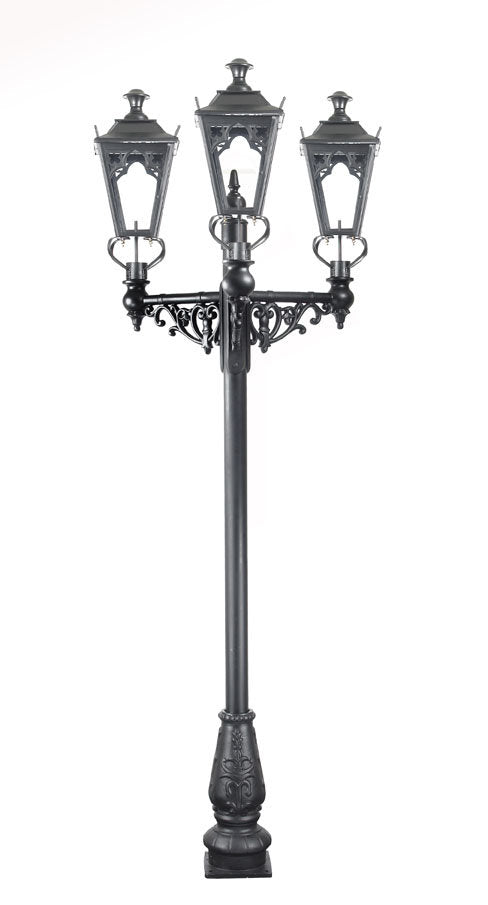 “Windsor” Triple Head Gothic Lantern and Lamp Post Set
