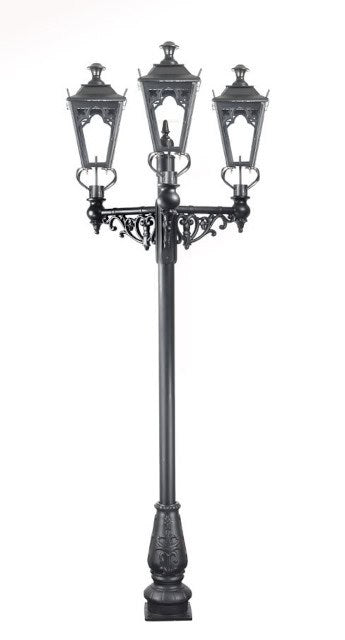 “Windsor” Triple Head Gothic Lantern and Lamp Post Set - thumbnail