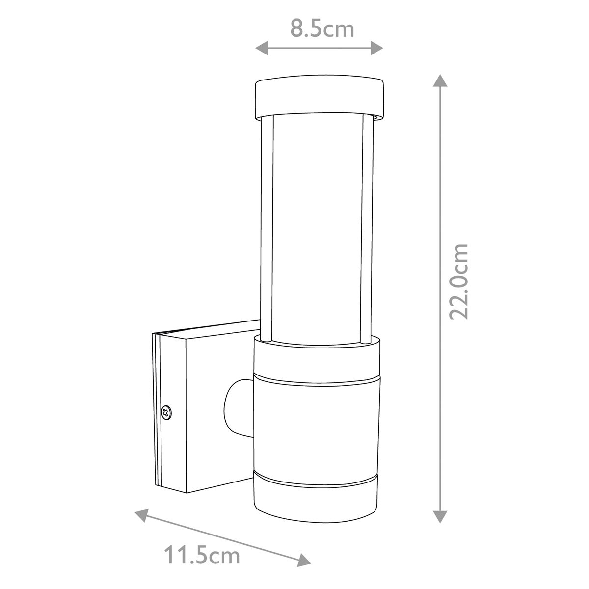 Dimensions of the 'Troy' wall light