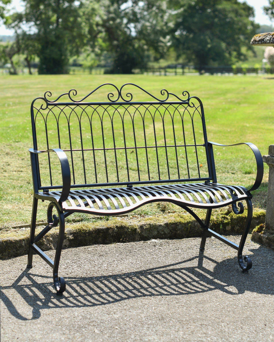Two Seater 'Wenvoe' Black Garden Bench