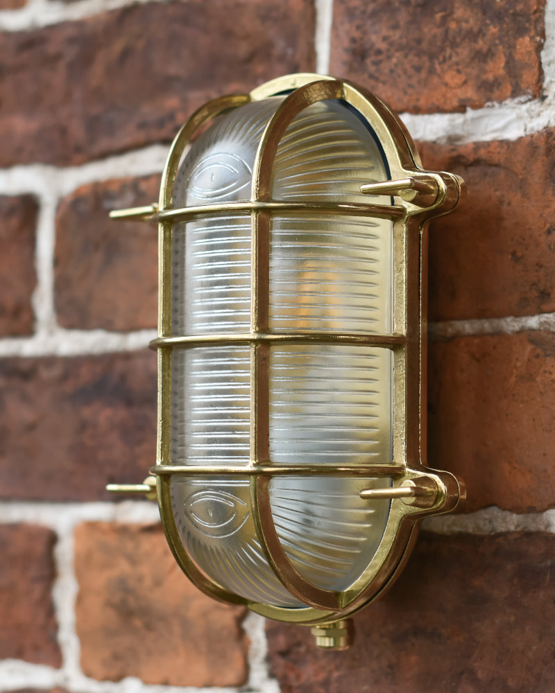 'Tynemouth' Antique Brass Bulkhead Outdoor Wall Light