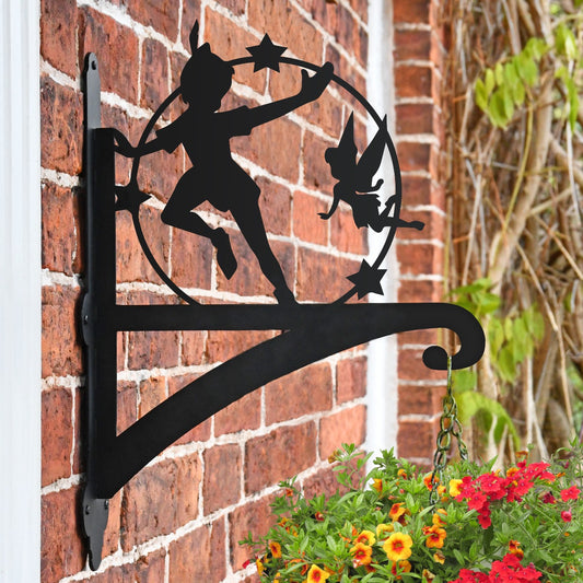 Peter Pan Iron Hanging Basket Bracket On Brick Wall