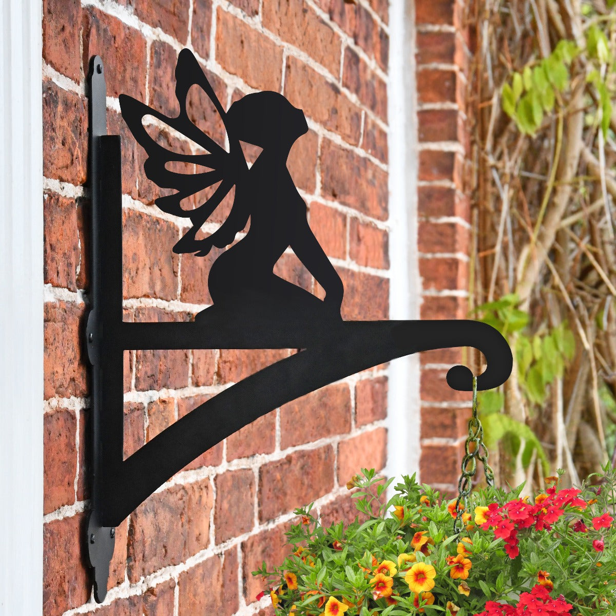 "Fairy" Garden Hanging Basket Bracket Fitted To Brick Wall