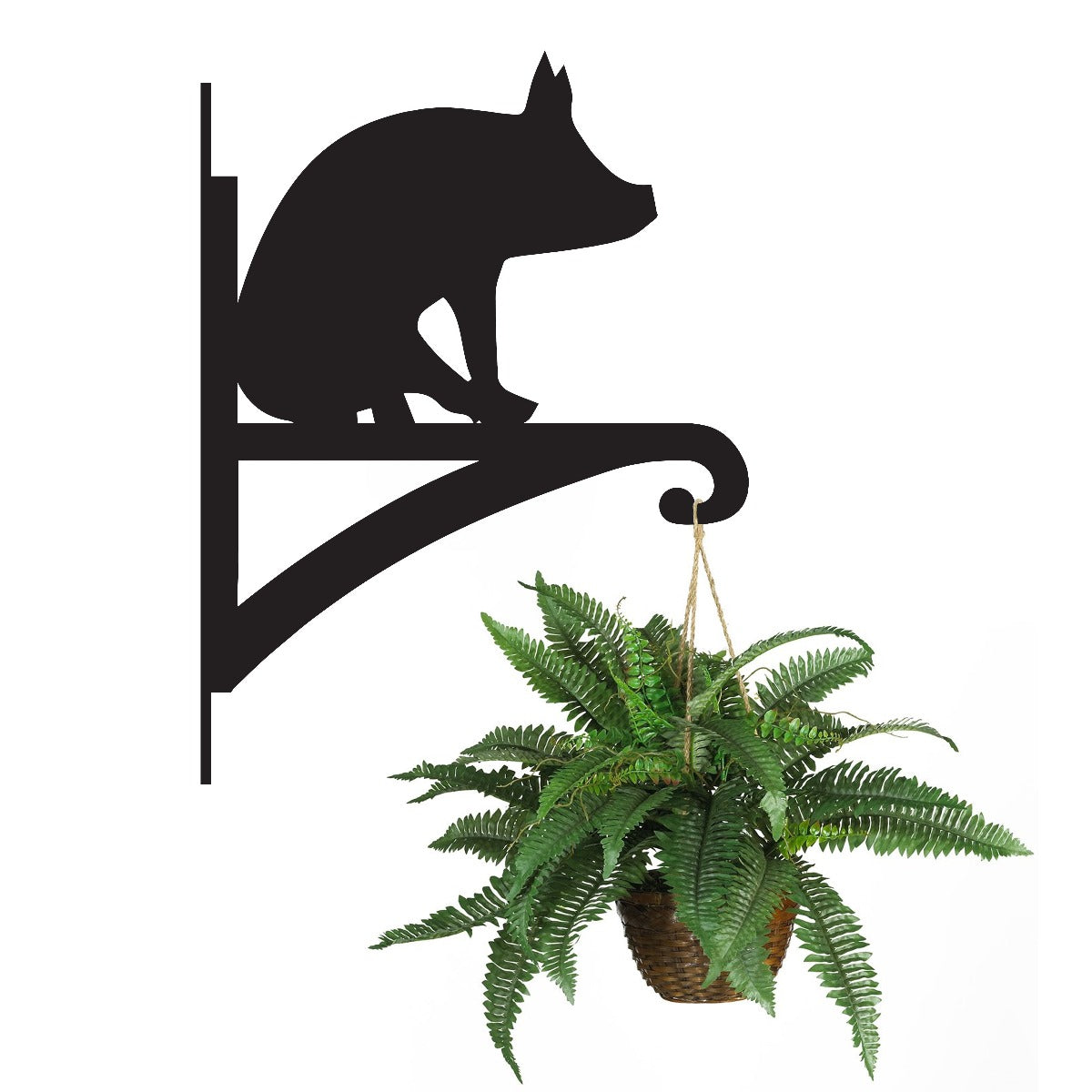 "Pig" Garden Hanging Basket Bracket With Planter