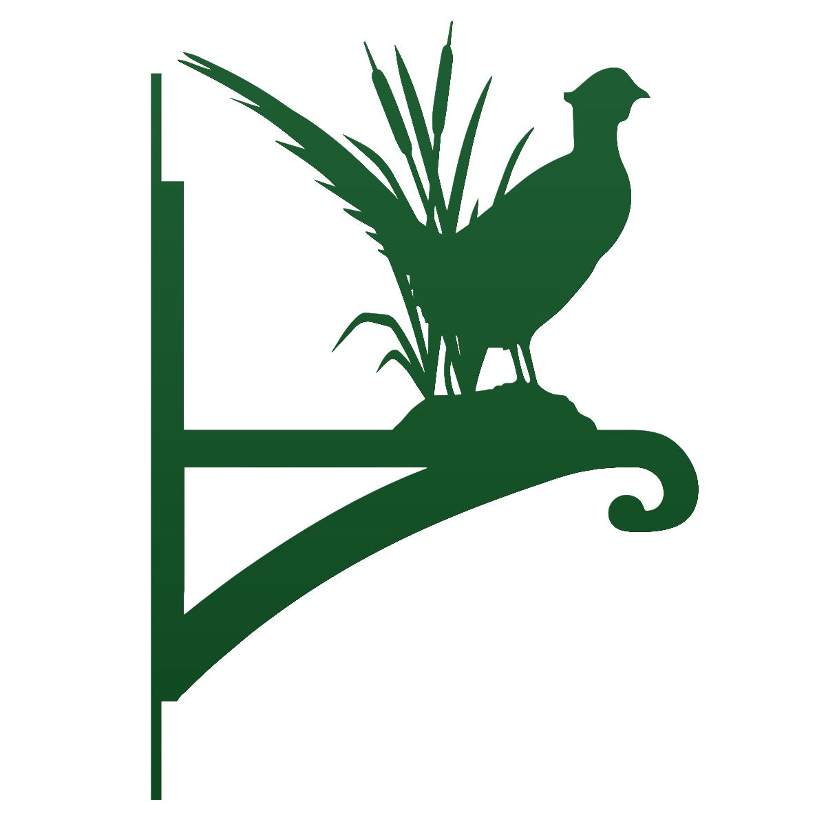 Green "Pheasant" Garden Hanging Basket Bracket