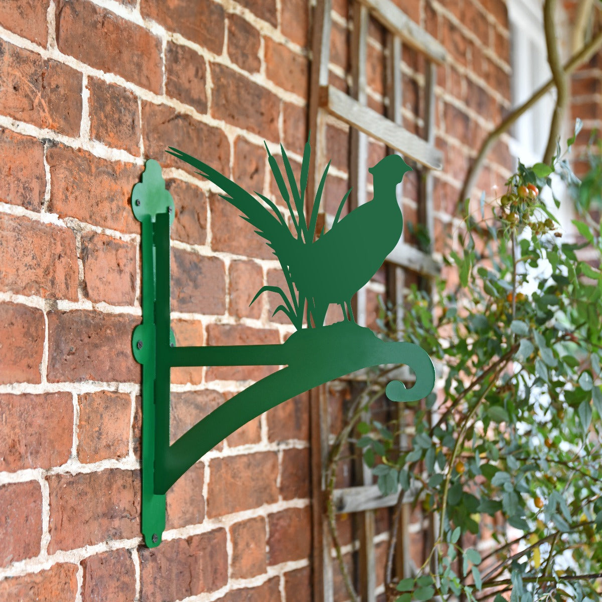 Green "Pheasant" Garden Hanging Basket Bracket