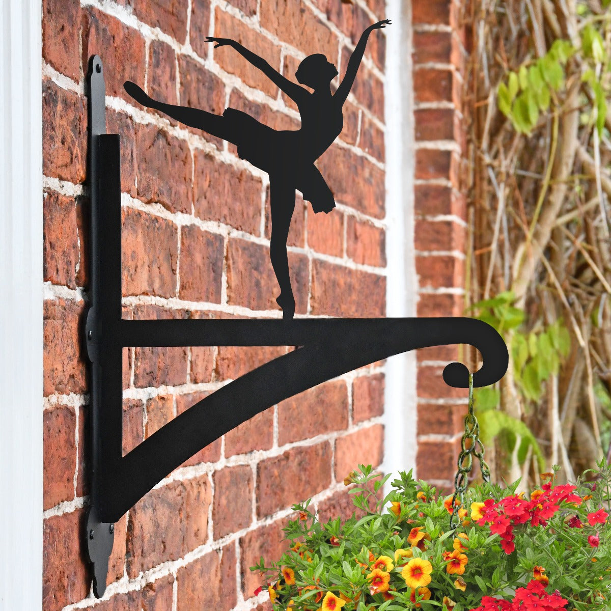 "Ballerina" Garden Hanging Basket Bracket On Brick Wall