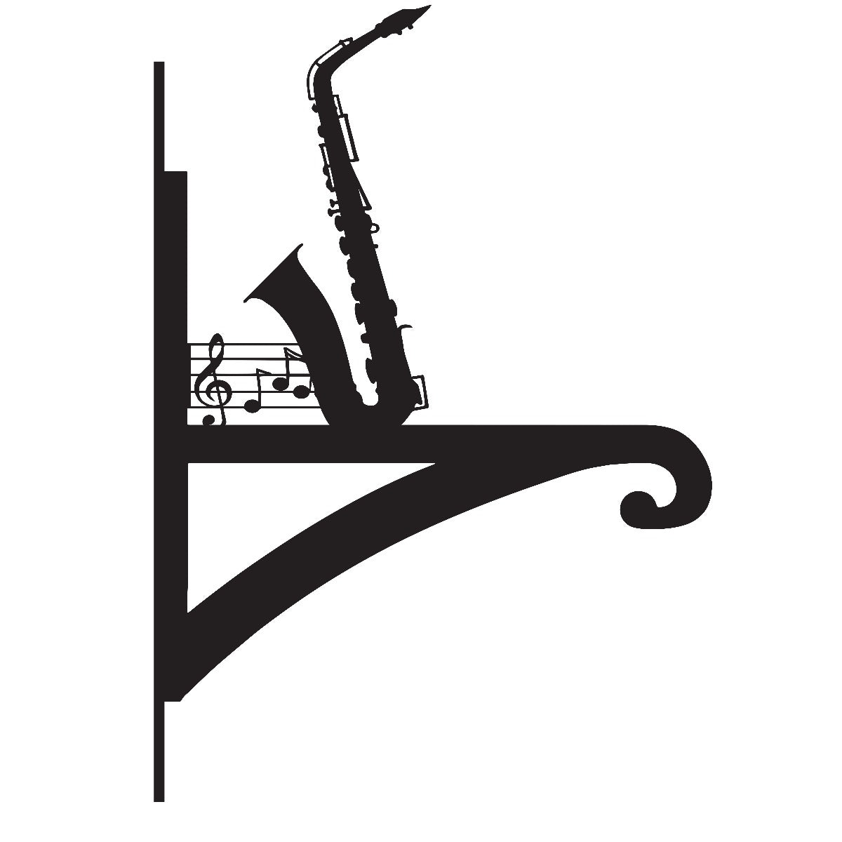 "Saxophone" Garden Hanging Basket Bracket