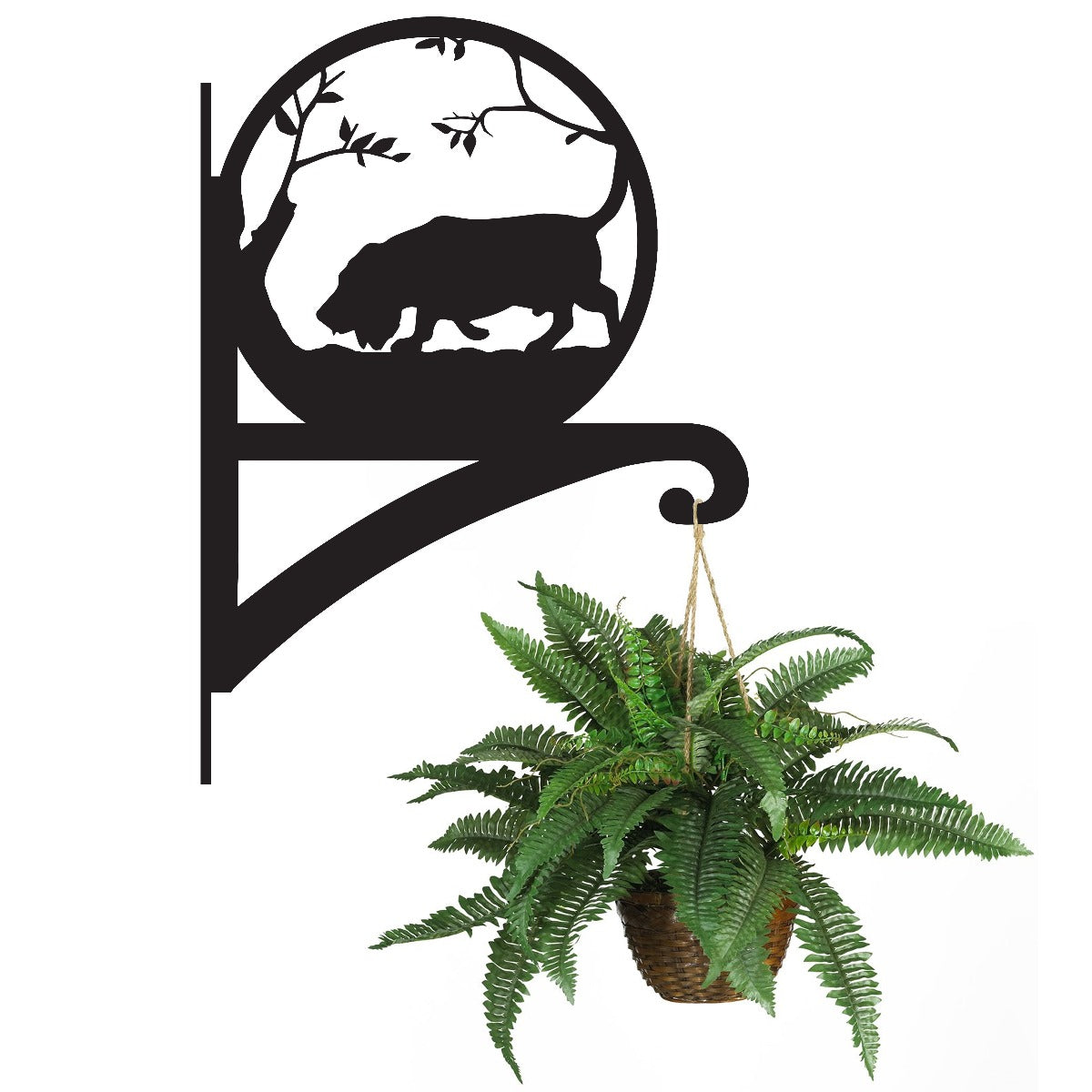 "Basset Hound" Dog Garden Hanging Basket Bracket