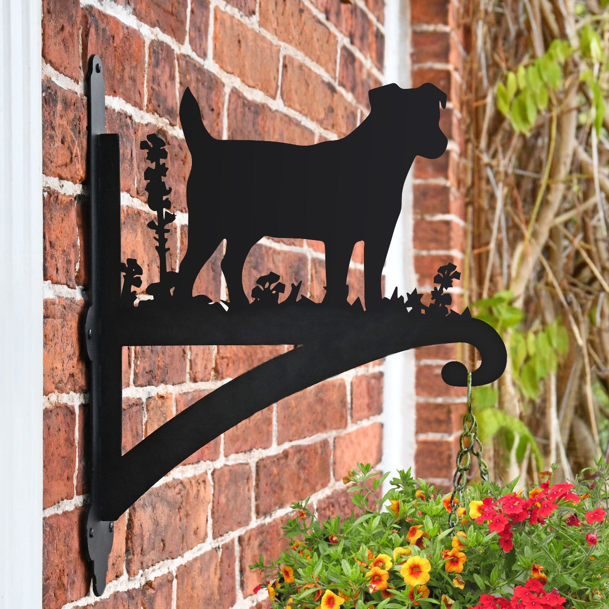 "Jack Russell" Dog Garden Hanging Basket Bracket