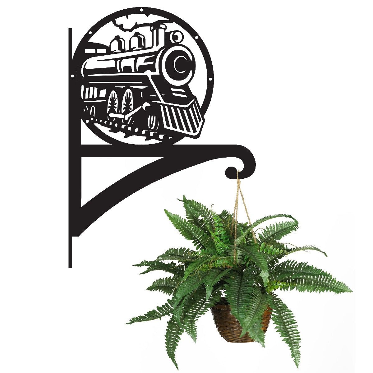 "'Steam Train'" Garden Hanging Basket Bracket