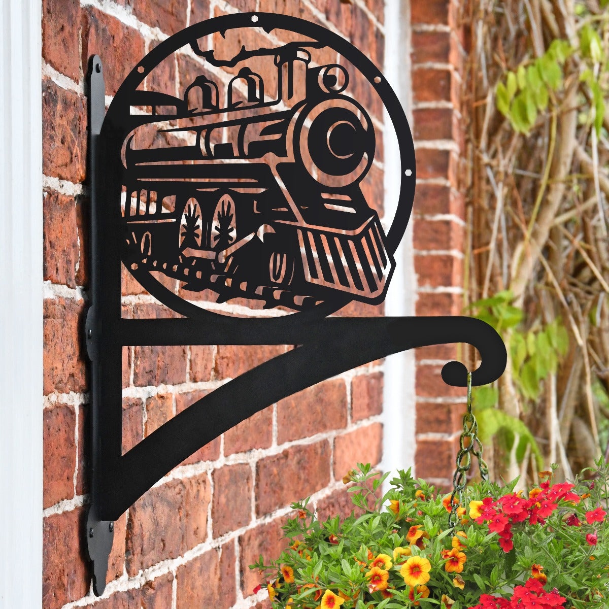 "'Steam Train'" Garden Hanging Basket Bracket