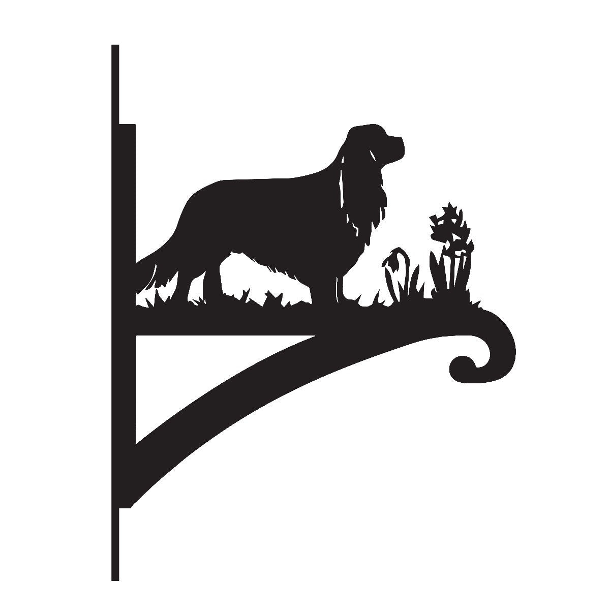 "Cavalier King Charles Spaniel" Dog Garden Hanging Basket Bracket
