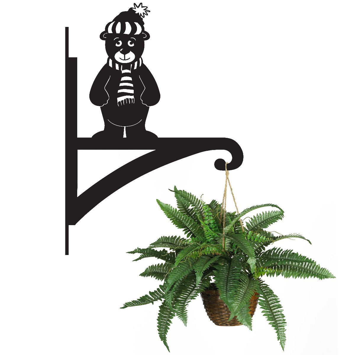 "Teddy Bear" Garden Hanging Basket Bracket With Planter