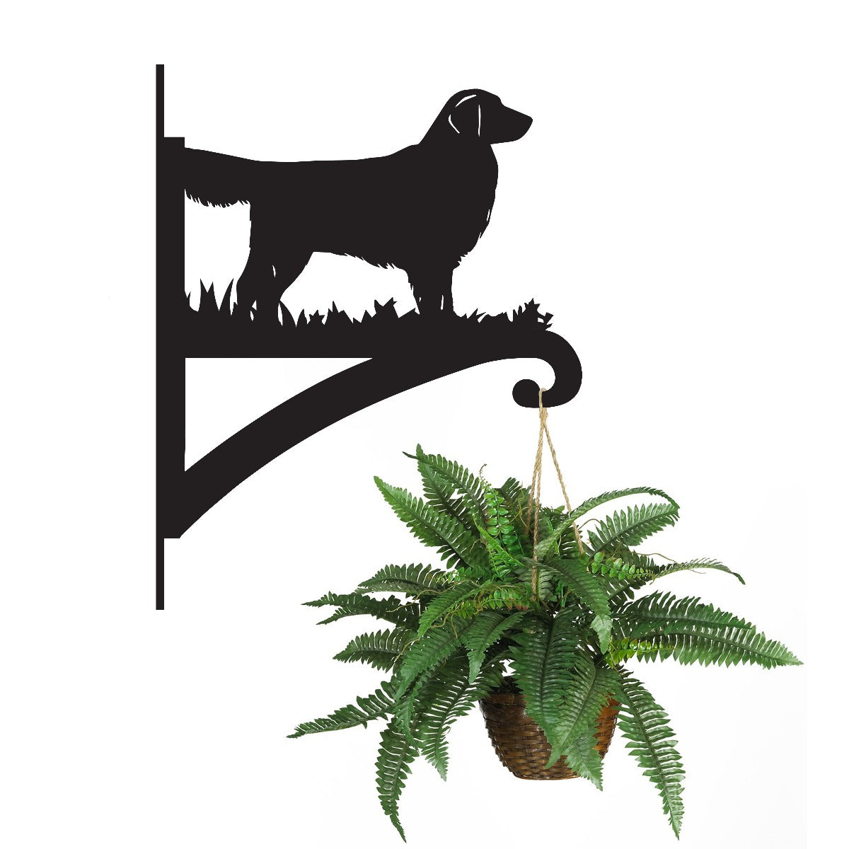 "'Golden Retriever'" Dog Garden Hanging Basket Bracket