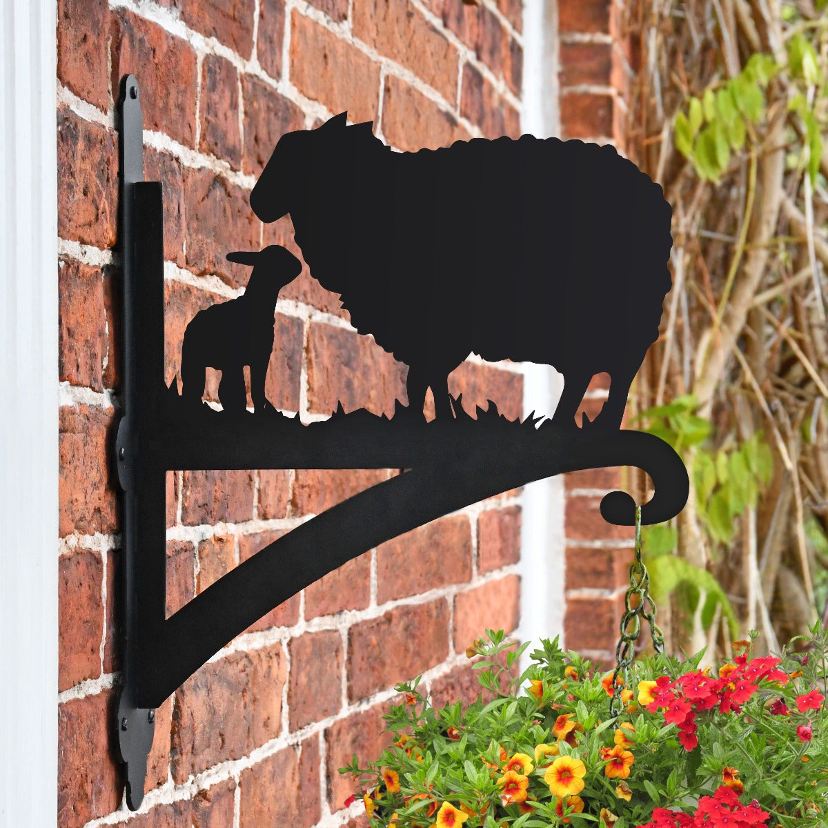 "Sheep and Lamb" Garden Hanging Basket Bracket