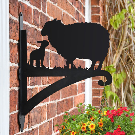 "Sheep and Lamb" Garden Hanging Basket Bracket