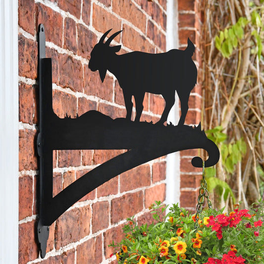 "Mountain Goat" Garden Hanging Basket Bracket On Brick Wall