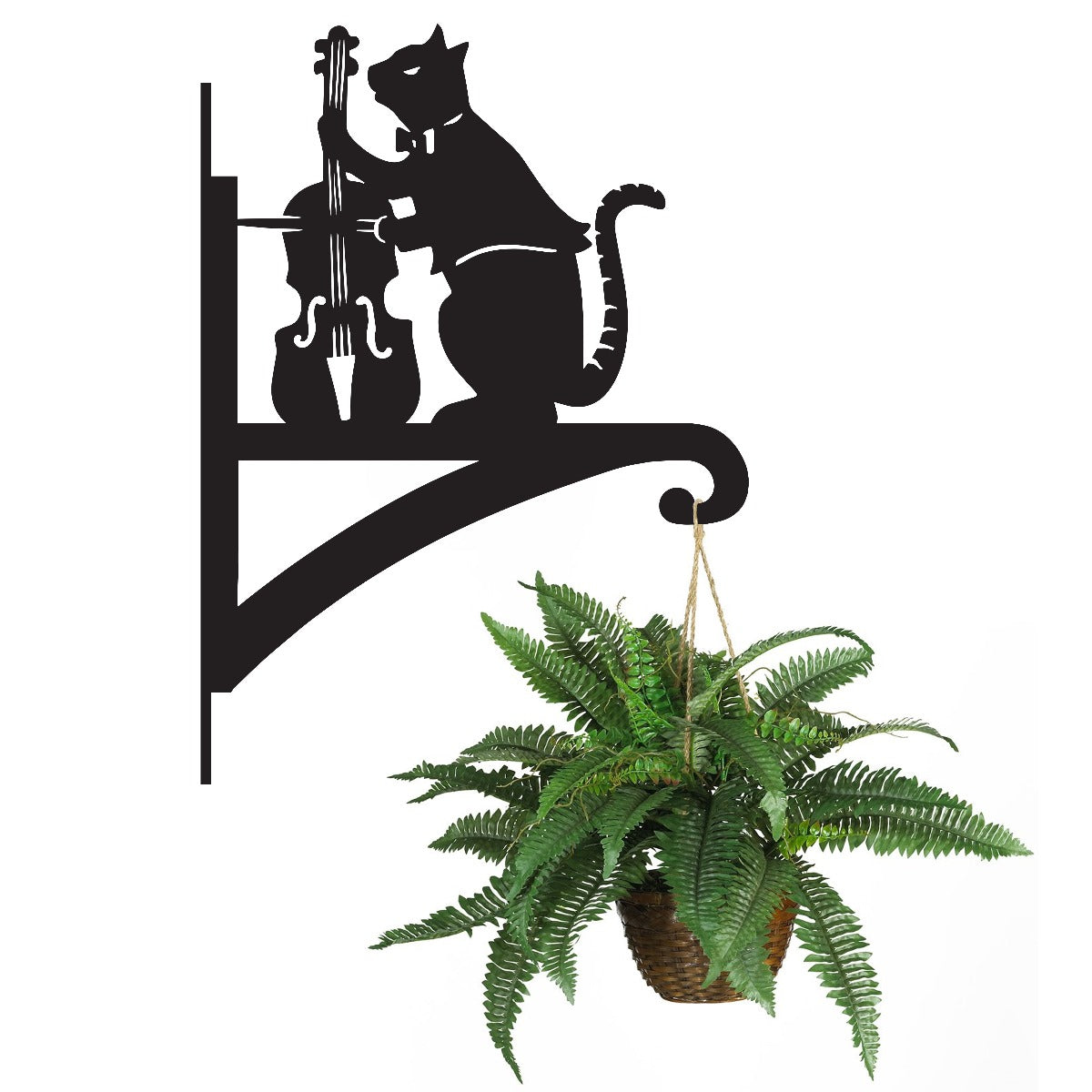 "Cat and The Fiddle" Garden Hanging Basket Bracket