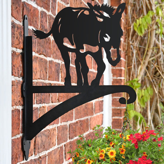 "Donkey" Garden Hanging Basket Bracket On Brick Wall