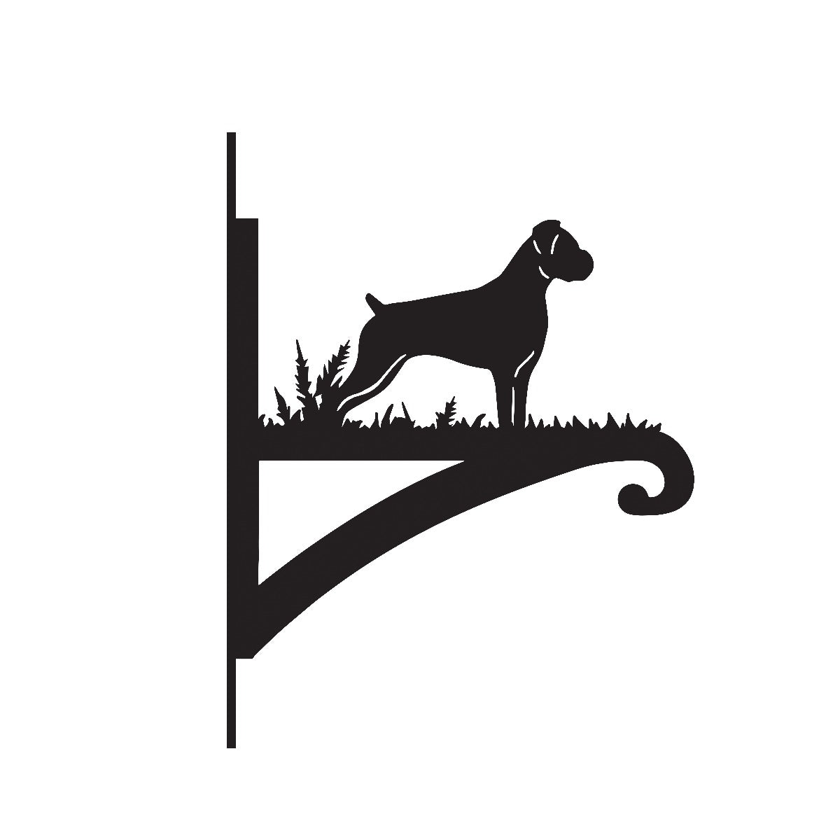 "Boxer" Dog Garden Hanging Basket Bracket