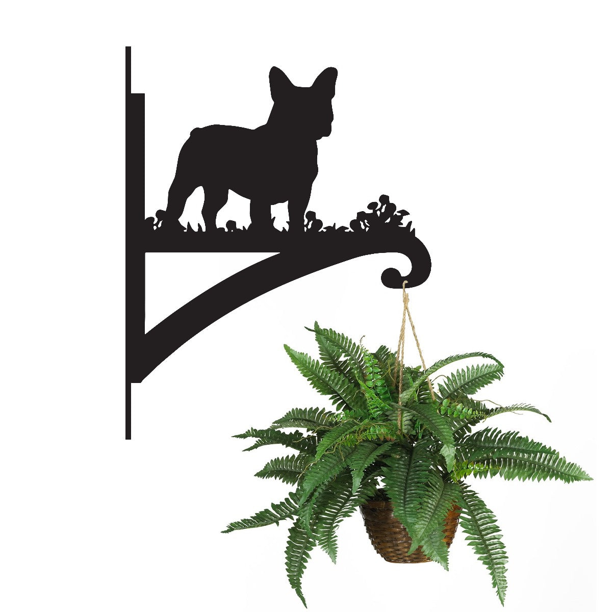 'French Bulldog' Iron Hanging Basket Bracket
