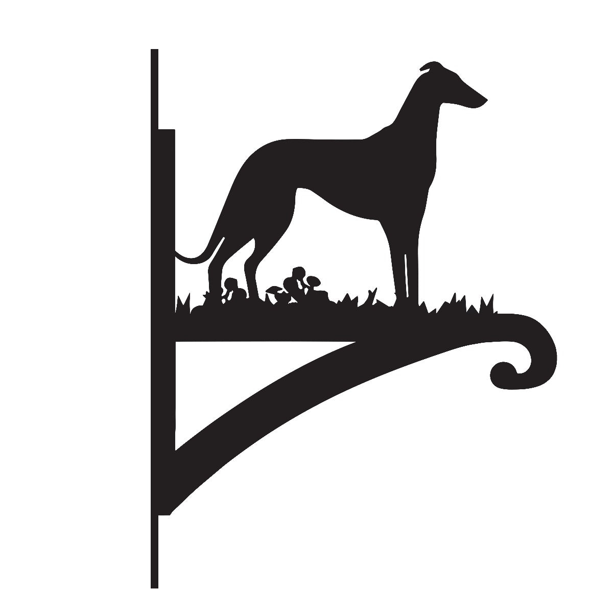 "Greyhound" Dog Garden Hanging Basket Bracket