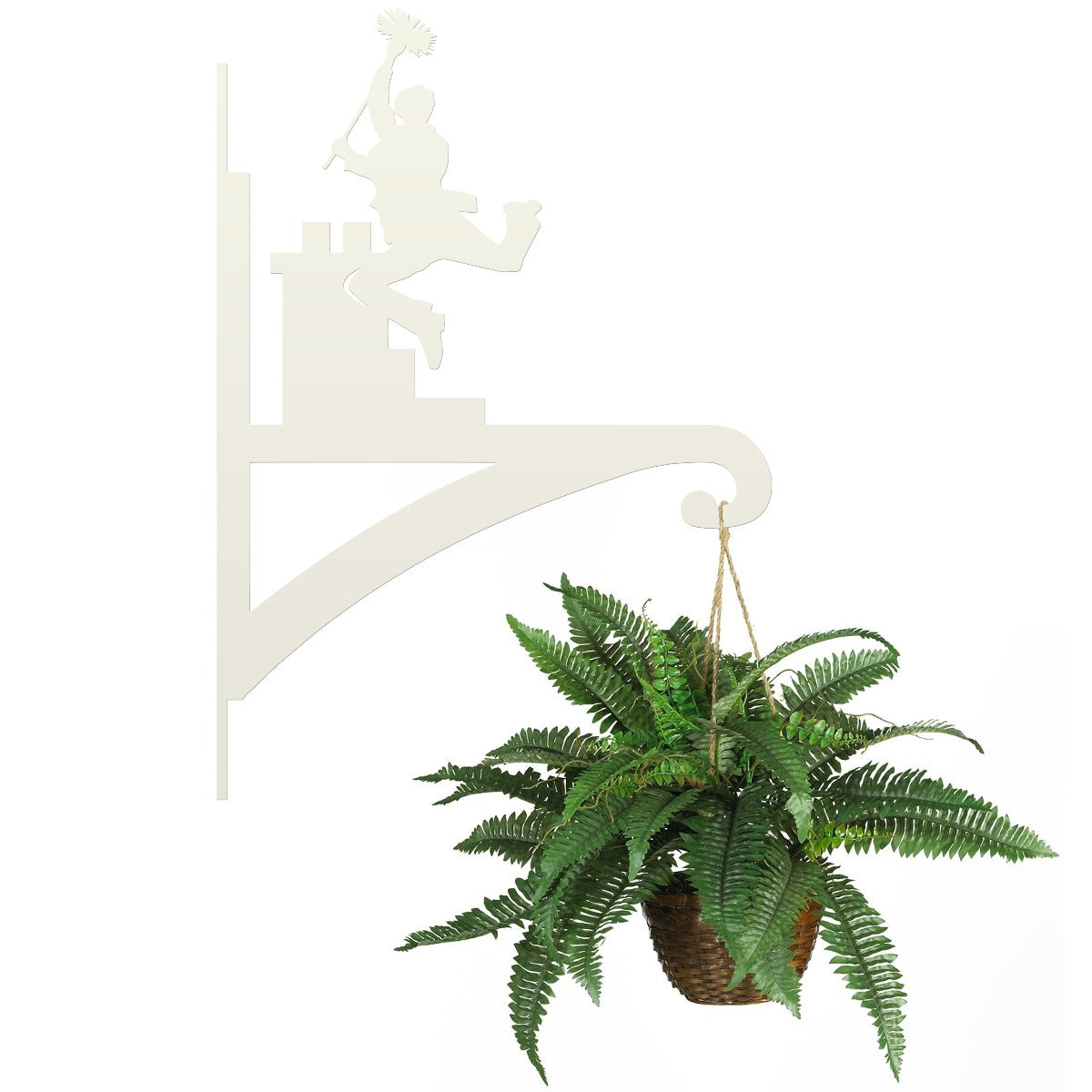 Cream "Chimney Sweep" Garden Hanging Basket Bracket