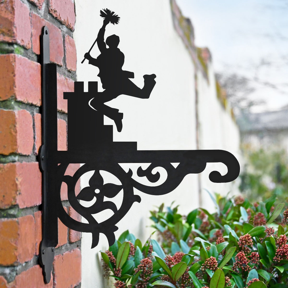 Ornate "Chimney Sweep" Garden Hanging Basket Bracket