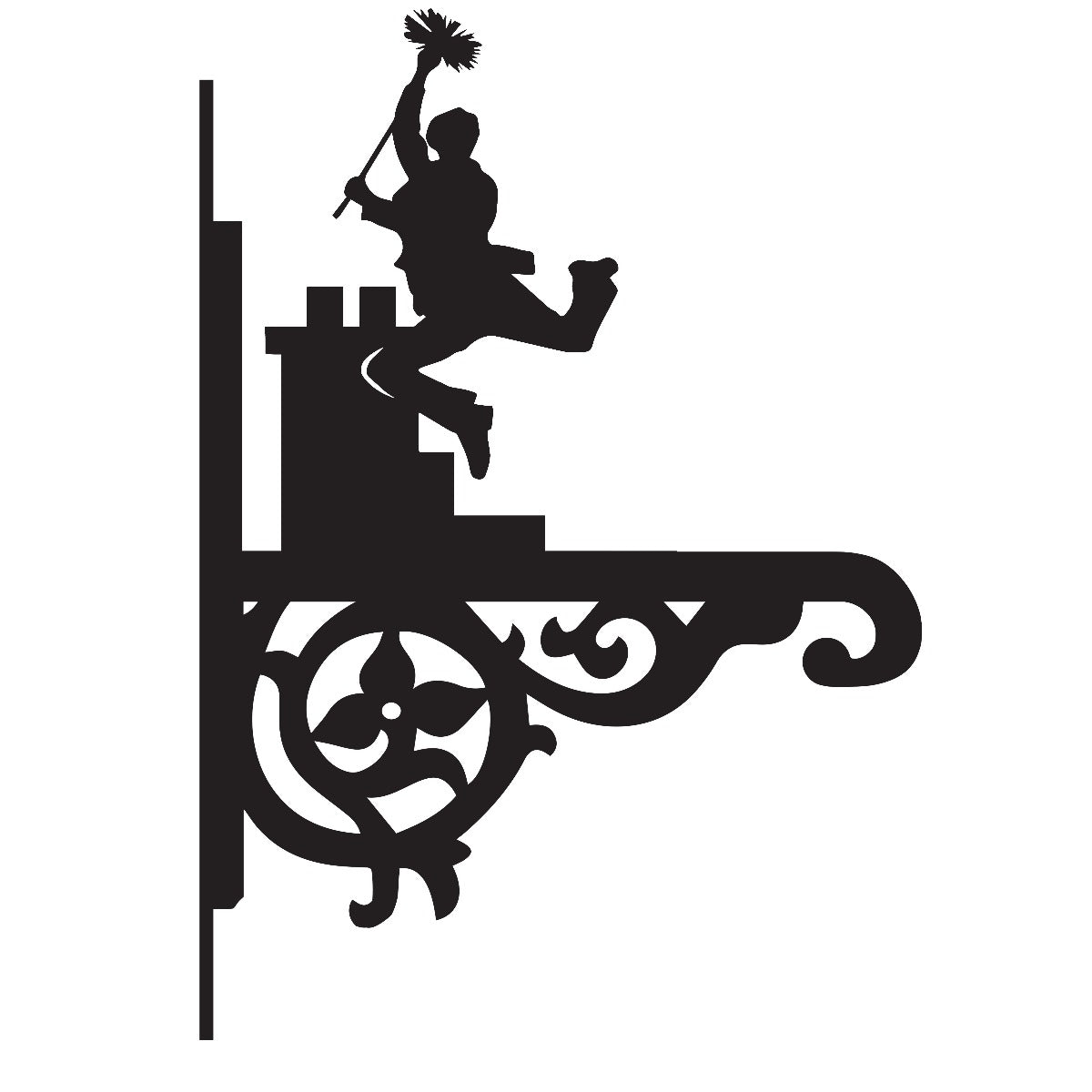 Ornate "Chimney Sweep" Garden Hanging Basket Bracket