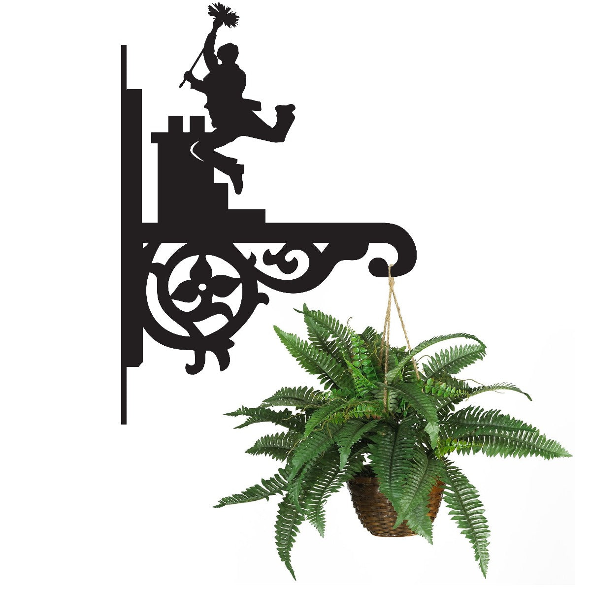 Ornate "Chimney Sweep" Garden Hanging Basket Bracket