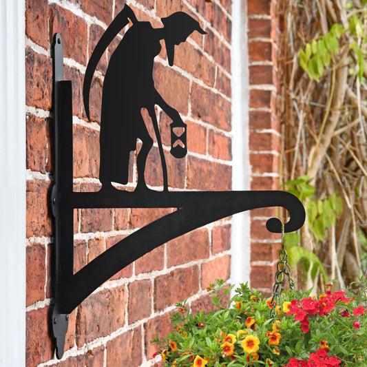 "Old Father Time" Garden Hanging Basket Bracket On Brick Wall