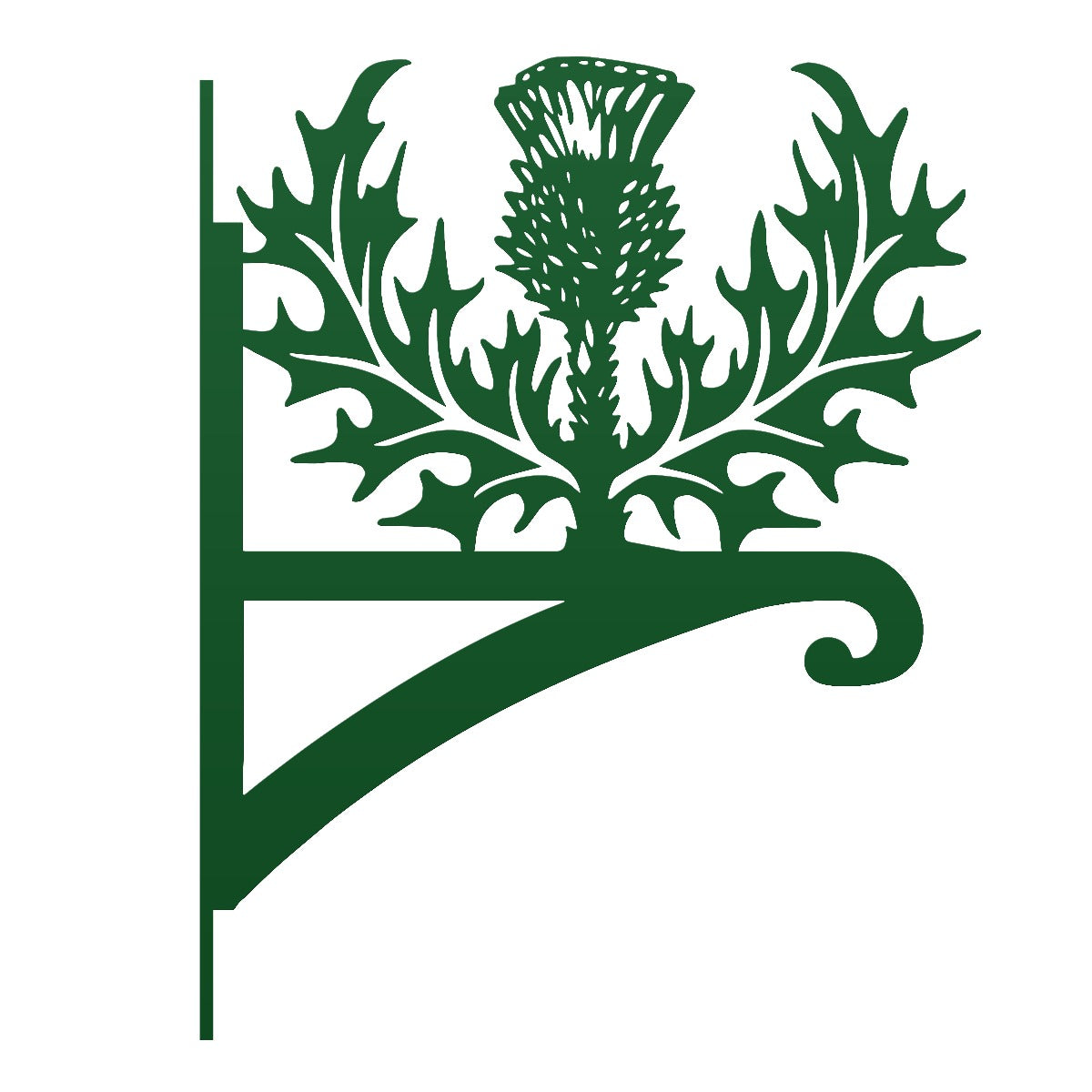 Green "Thistle" Garden Hanging Basket Bracket