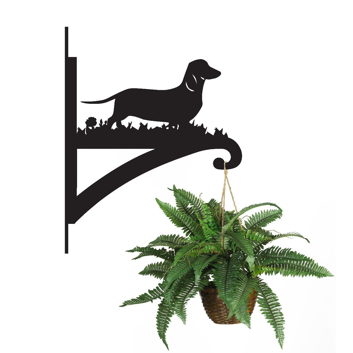 "Dachshund" Dog Garden Hanging Basket Bracket With Planter