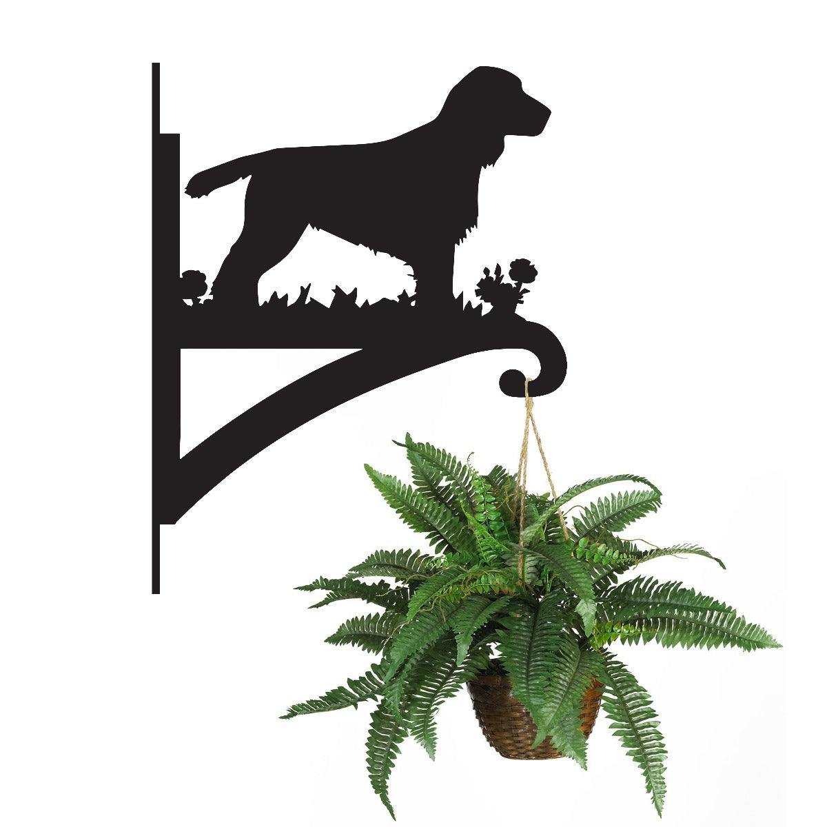 "Cocker Spaniel" Dog Garden Hanging Basket Bracket