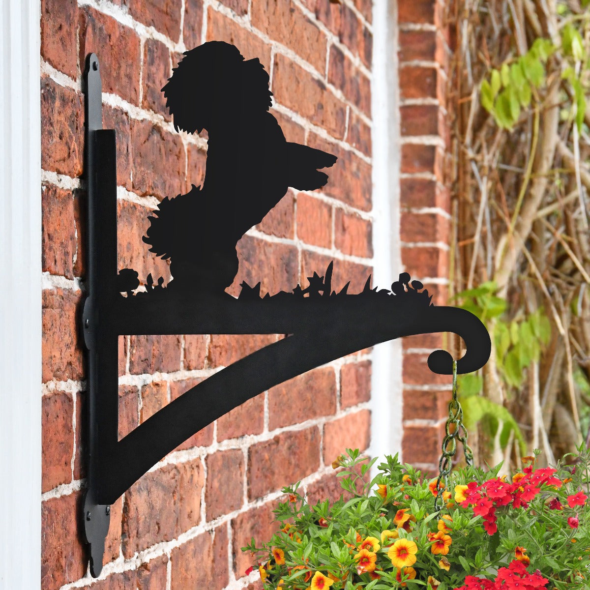 "Bichon Frise" Dog Garden Hanging Basket Bracket