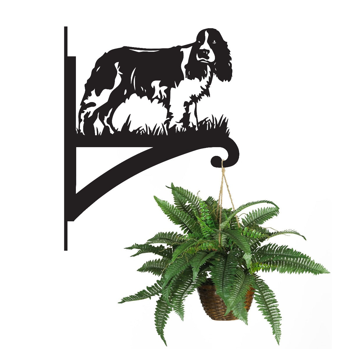 "'English Springer Spaniel'" Dog Garden Hanging Basket Bracket
