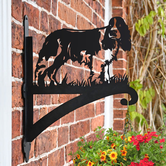 "'English Springer Spaniel'" Dog Garden Hanging Basket Bracket