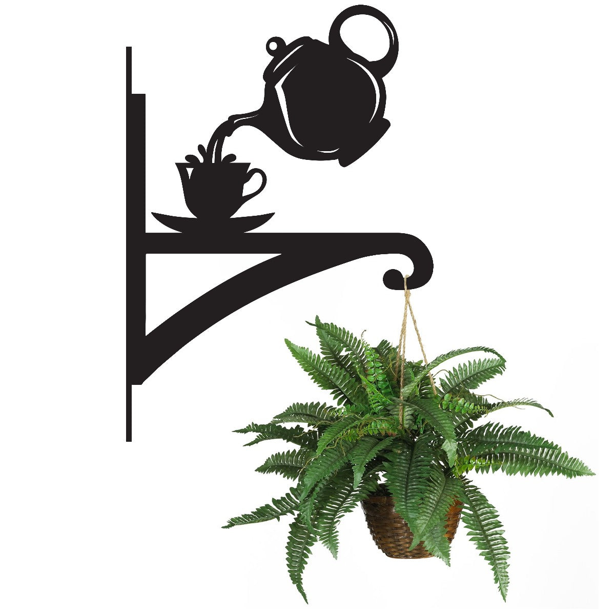 "Teapot" Garden Hanging Basket Bracket With Planter
