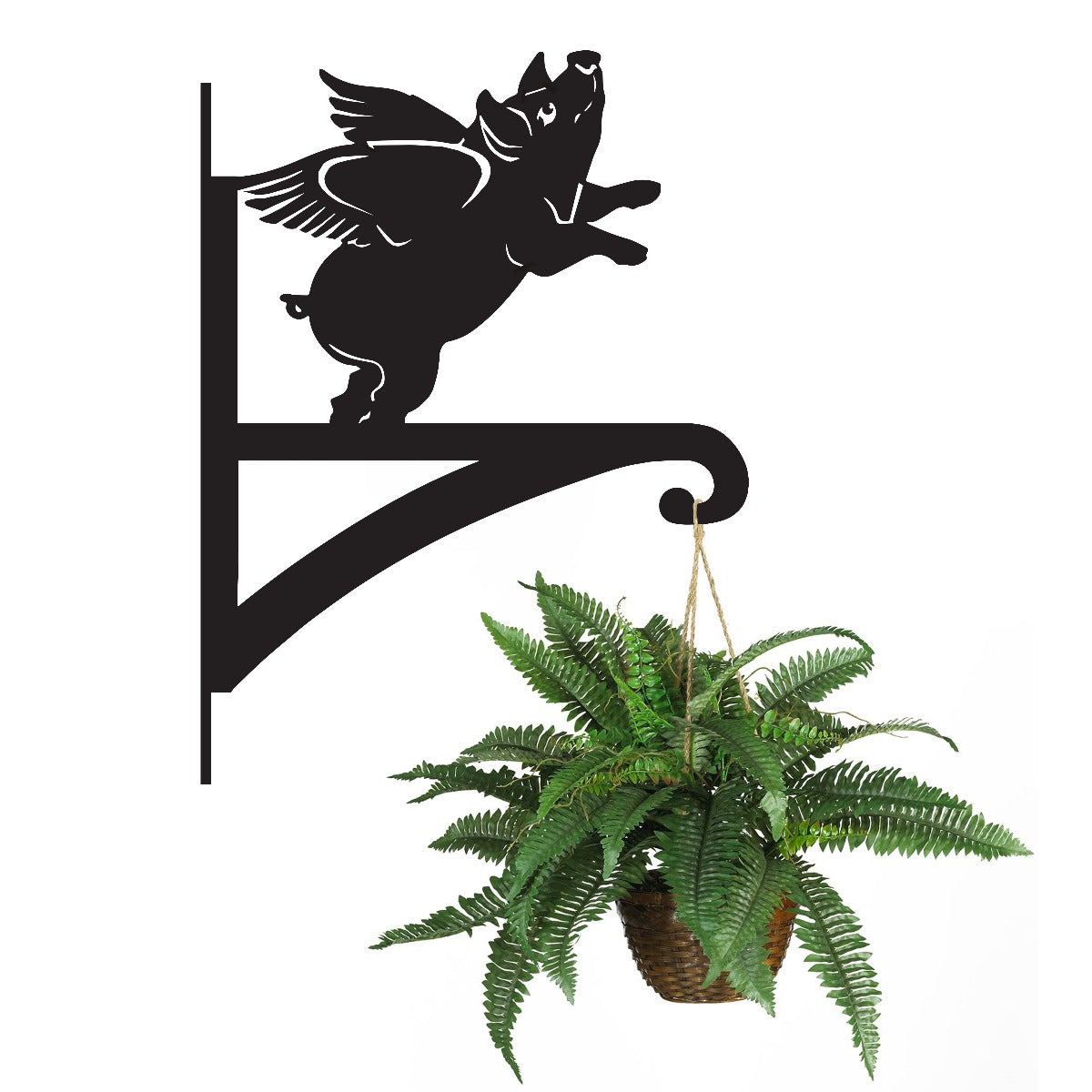 "Flying Pig" Garden Hanging Basket Bracket