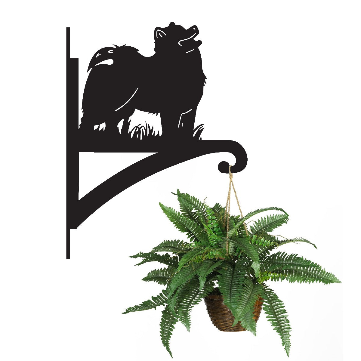 "Samoyed" Dog Garden Hanging Basket Bracket