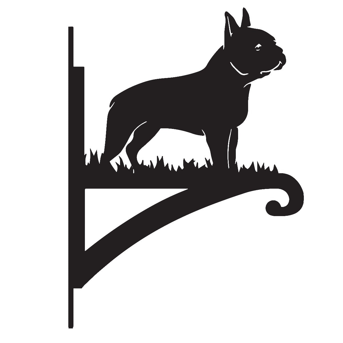 "Boston Terrier" Dog Garden Hanging Basket Bracket