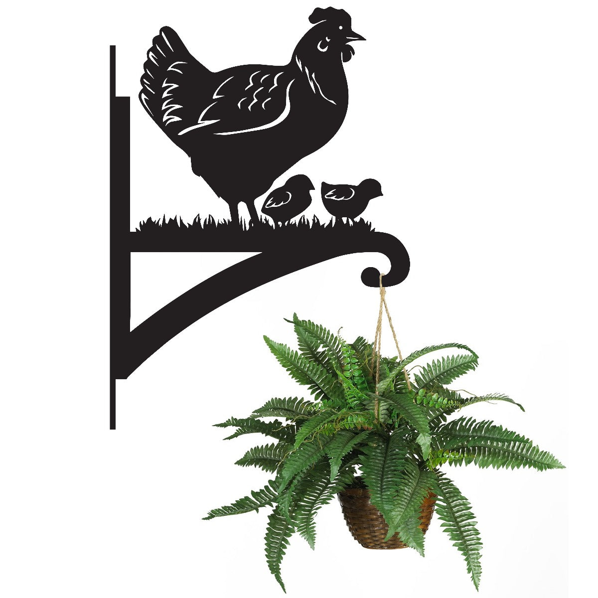 "Hen and Chicks" Garden Hanging Basket Bracket