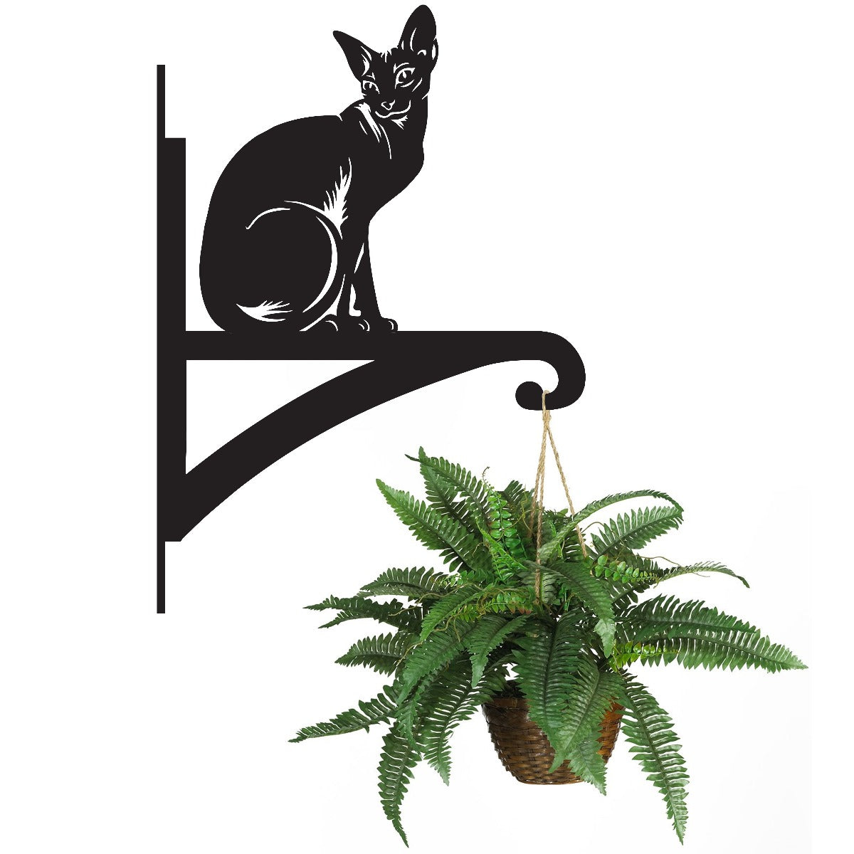 "Sphynx Cat" Garden Hanging Basket Bracket