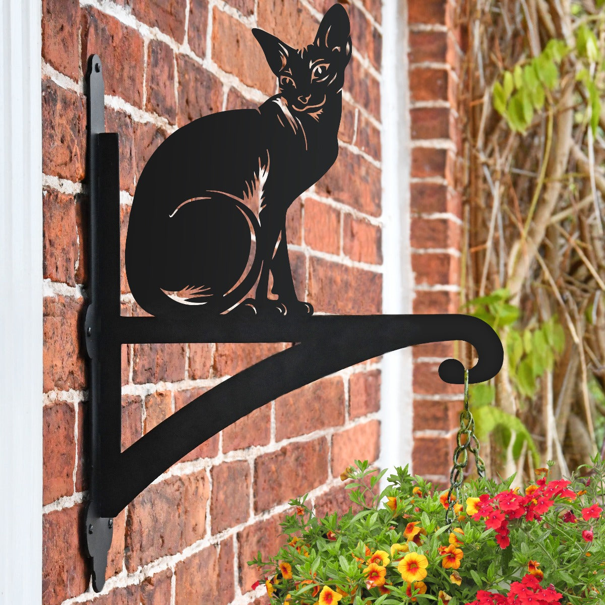"Sphynx Cat" Garden Hanging Basket Bracket
