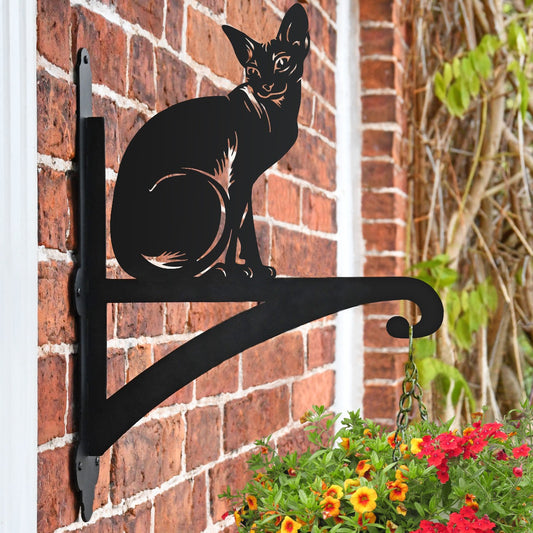 "Sphynx Cat" Garden Hanging Basket Bracket